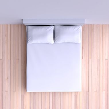 床上的枕頭和毯子圖片