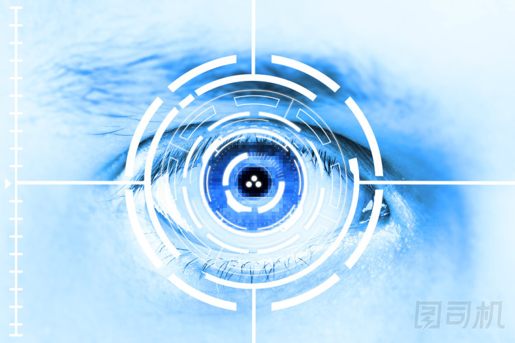 為安全或識(shí)別技術(shù)掃描人眼圖片
