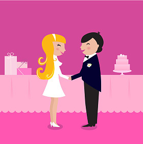 婚礼： 可爱的新娘和新郎.图片