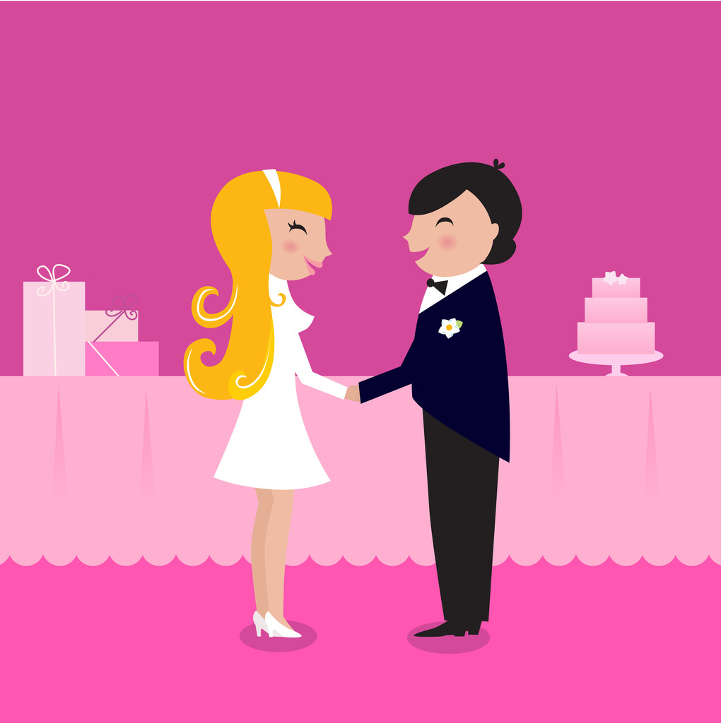 婚礼： 可爱的新娘和新郎.图片