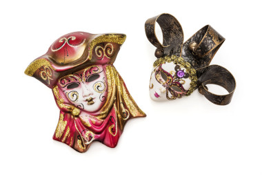 兩個(gè)美麗的假面舞會(huì)狂歡節(jié)面具