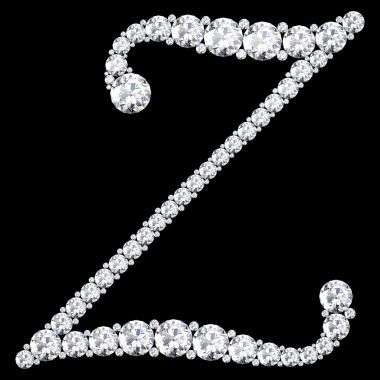 由鉆石和寶石制成的 Z 字母