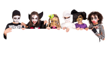 孩子們在萬圣節(jié)服飾