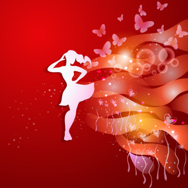 美麗的年輕女子，開(kāi)著花圖片