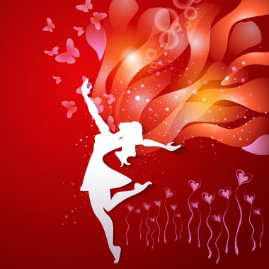 美麗的年輕女子，開著花