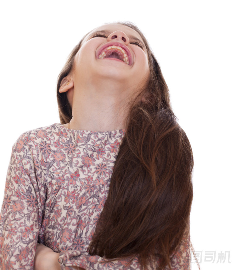 美麗的女孩很有趣笑圖片