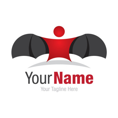 蝙蝠俠人與黑色的翅膀上簡單的可怕業(yè)務(wù)圖標(biāo)標(biāo)志
