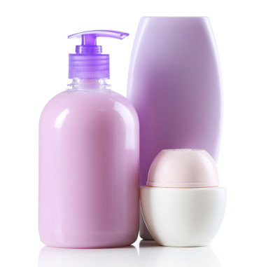 白色底色的化妝品瓶