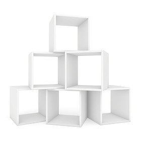 白色的书架上彼此图片