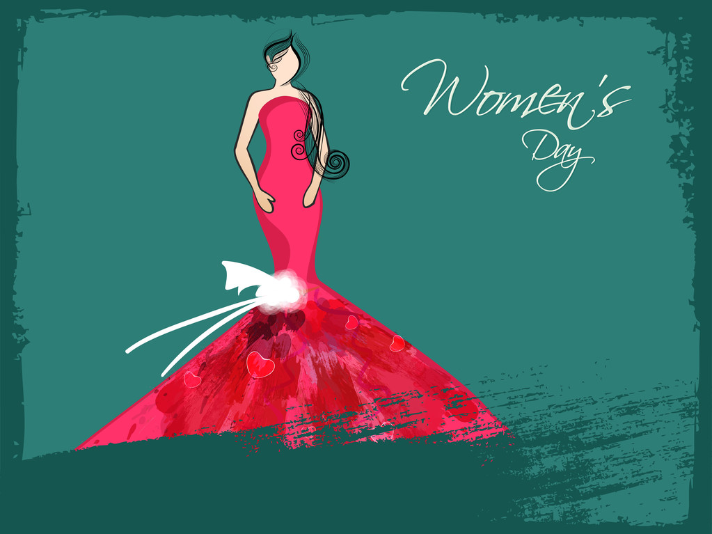 国际妇女节庆祝活动的年轻女孩 国际妇女节庆祝活动的年轻女孩