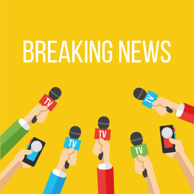 打破新聞平面樣式矢量圖圖片