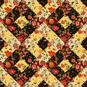 创造性的无缝拼接图案与花