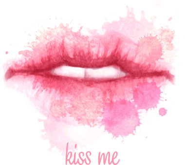 水彩畫畫嘴唇圖片