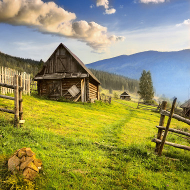 在烏克蘭喀爾巴阡山村莊. 