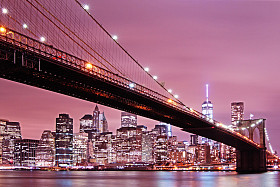 在曼哈顿的布鲁克林大桥图片