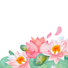 手画的水彩荷花