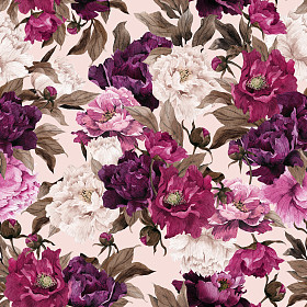 水彩图案与牡丹图片