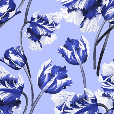 水彩郁金香花卉圖案圖片