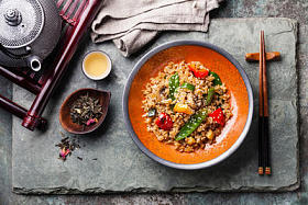 水稻与蔬菜和绿茶图片