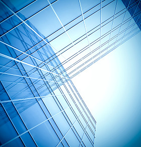 玻璃大楼全景视图