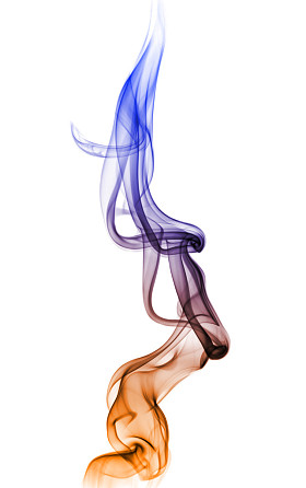 蓝色和橙色烟雾.图片