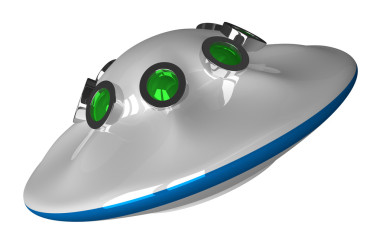 飛碟上白色孤立