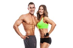 美丽的年轻的运动型的性感的夫妇