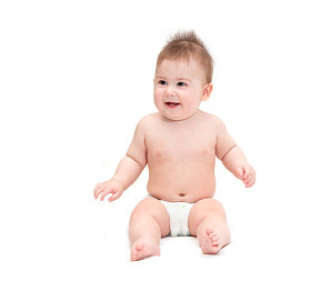 纸尿裤坐的小宝贝