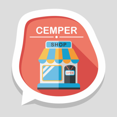 帶有長(zhǎng)長(zhǎng)的影子，eps10 的購(gòu)物商店平圖標(biāo)