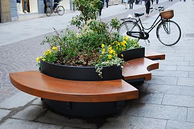 现代木制长椅图片