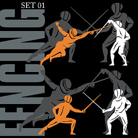 击剑剪影设置图片