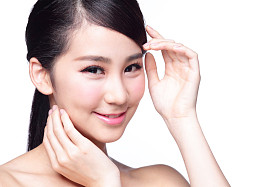 美丽的皮肤护理的女人的脸图片