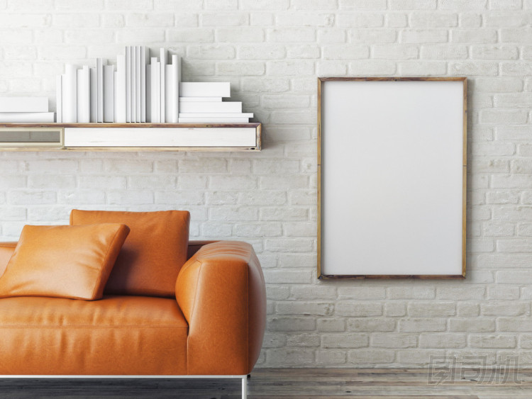 關(guān)于 3d 渲染磚墻，墻上的海報(bào)