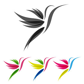 彩色的程式化的蜂鸟图片