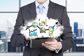 商人控股平板电脑图片