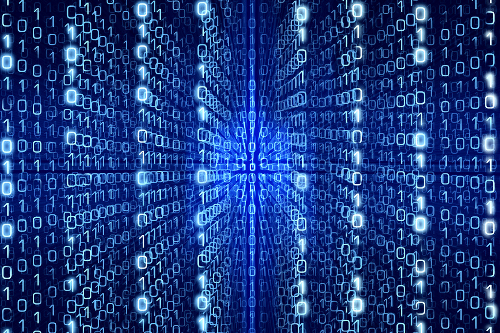 蓝色矩阵抽象数字背景图片