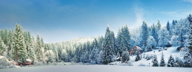 一個(gè)冬天的早晨，在喀爾巴阡的全景