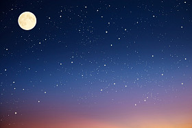 星星和月亮的夜空.图片