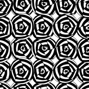 可爱的手绘制无缝模式与非同寻常的圆形状