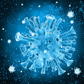 细菌入侵细胞导致疾病照片