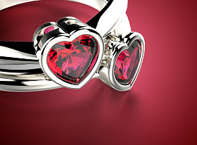 黄金与钻石的订婚戒指图片