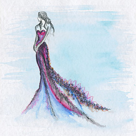 女人服装绘画图片