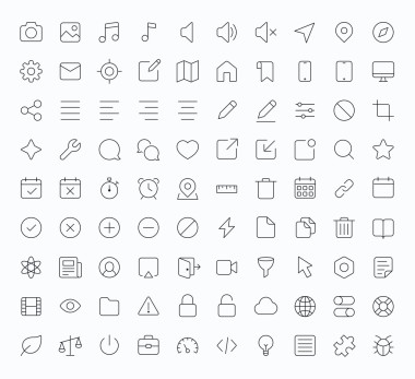 概述用于 web 和移动矢量图标