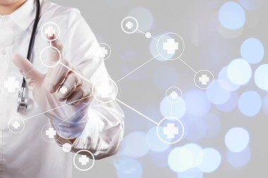 作為散景接觸智能醫(yī)療醫(yī)生手顯示網(wǎng)絡(luò)