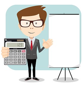 会计用计算器，矢量图图片
