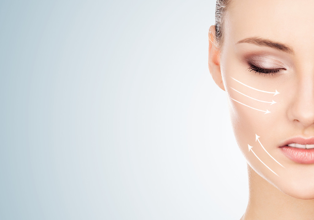 女人脸上的箭头照片 女人脸上的箭头照片