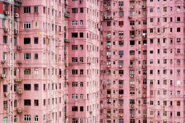 在香港的公寓樓.照片