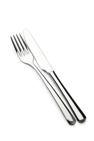 银叉子和刀照片