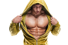 田径男子健身模型躯干显示六块腹