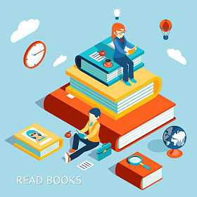 阅读书籍的概念图片